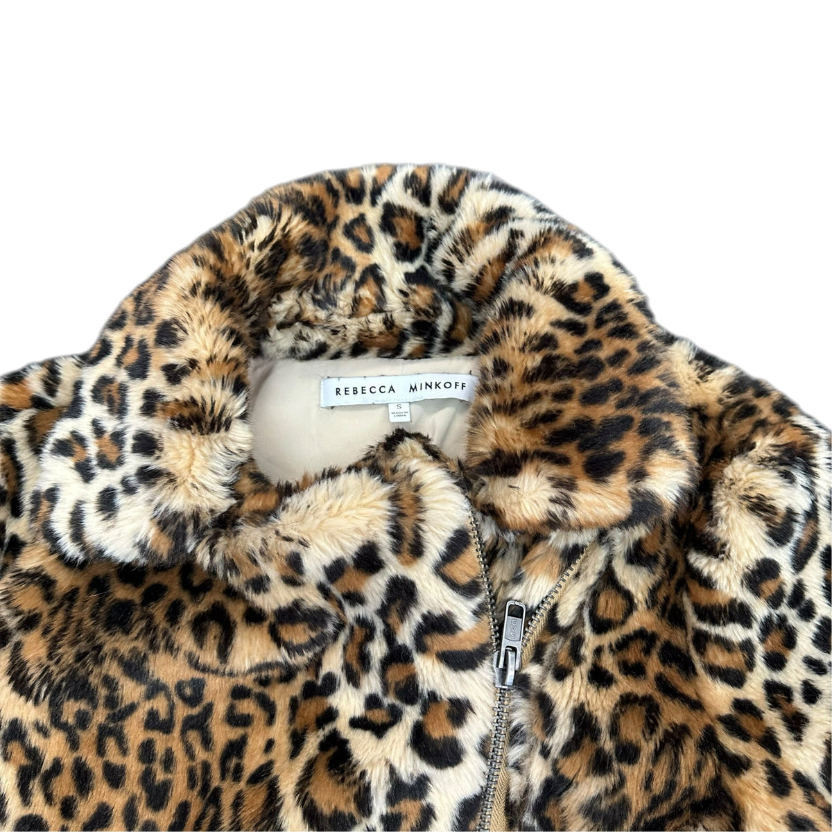 REBECCA MINKOFF ANIMAL FAUX FUR JACKET 289 SMALL