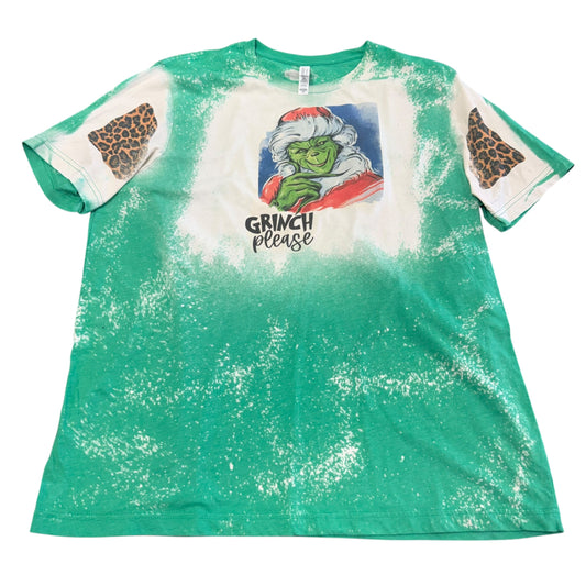 GRINCH PLEASE GREEN BLEACHED TSHIRT 57 2XL