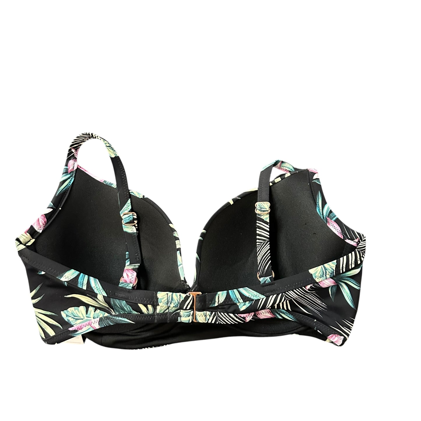 SHADE & SHORE BLACK TROPICAL BIKINI TOP UNDERWIRE 143 SZ 34DD
