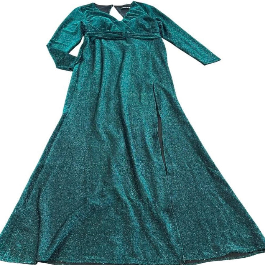 MISS ORD FORMAL JADE GREEN SHIMMER DRESS 62 NWT 3X