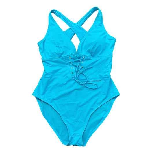 SHAPELLX BLUE LACE UP PC SWIMSUIT NWT 100 XL