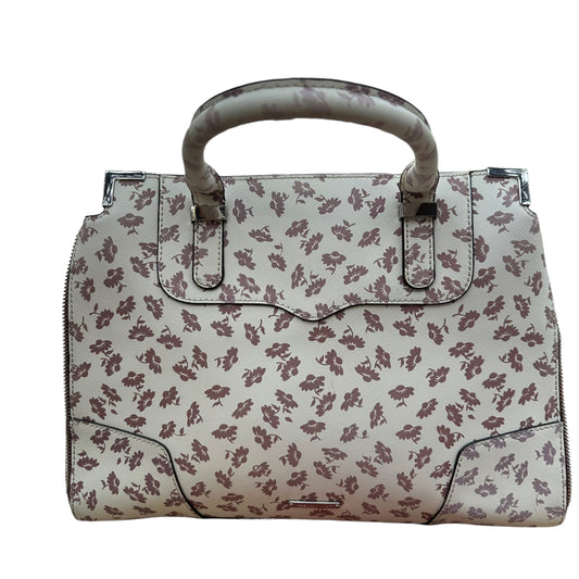 REBECCA MINKOFF WHITE FLORAL SATCHEL W SHOULDER STRAP - 100