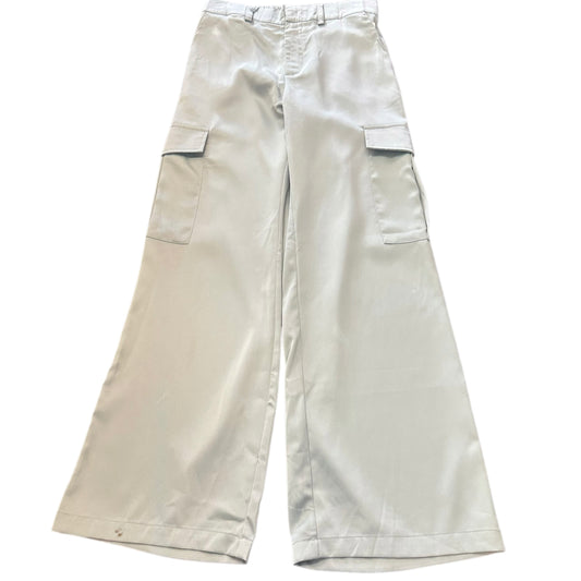 ENTRO GREEN SATIN WIDE LEG CARGO PANTS 100 MEDIUM