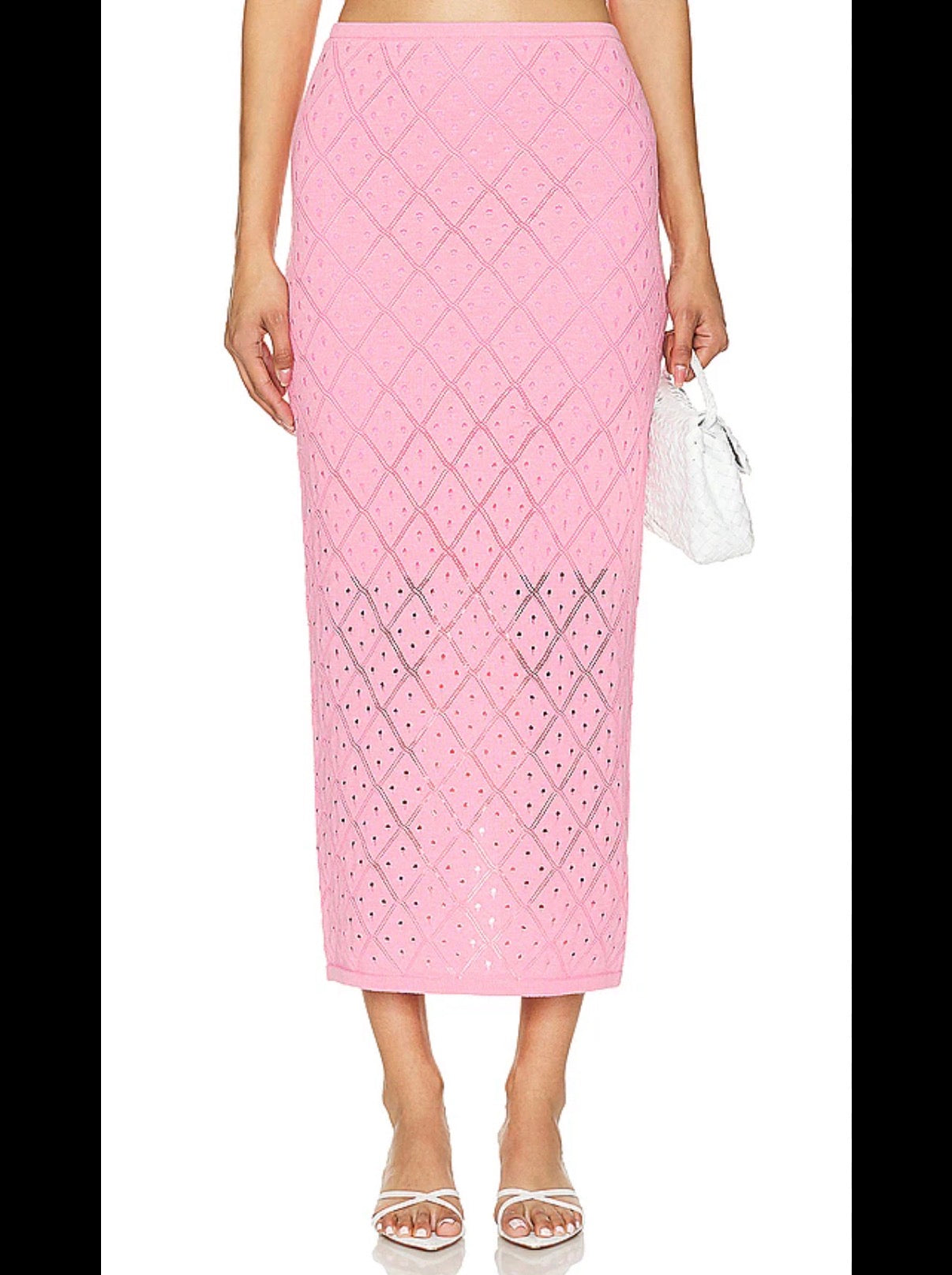MINK PINK CROCHET KNIT SKIRT 100 SMALL