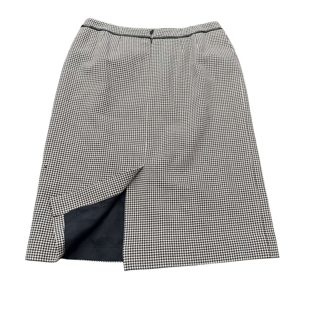 CARLISLE BLACK WHITE HOUNDSTOOTH VINTAGE SKIRT 100% WOOL 100 SZ 8