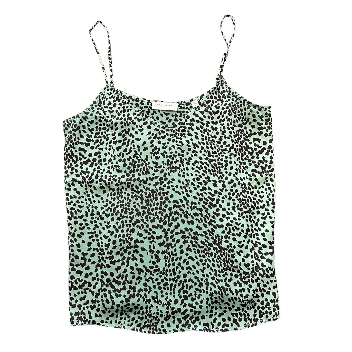 EQUIPMENT GREEN BLACK CAMISOLE 87 SMALL