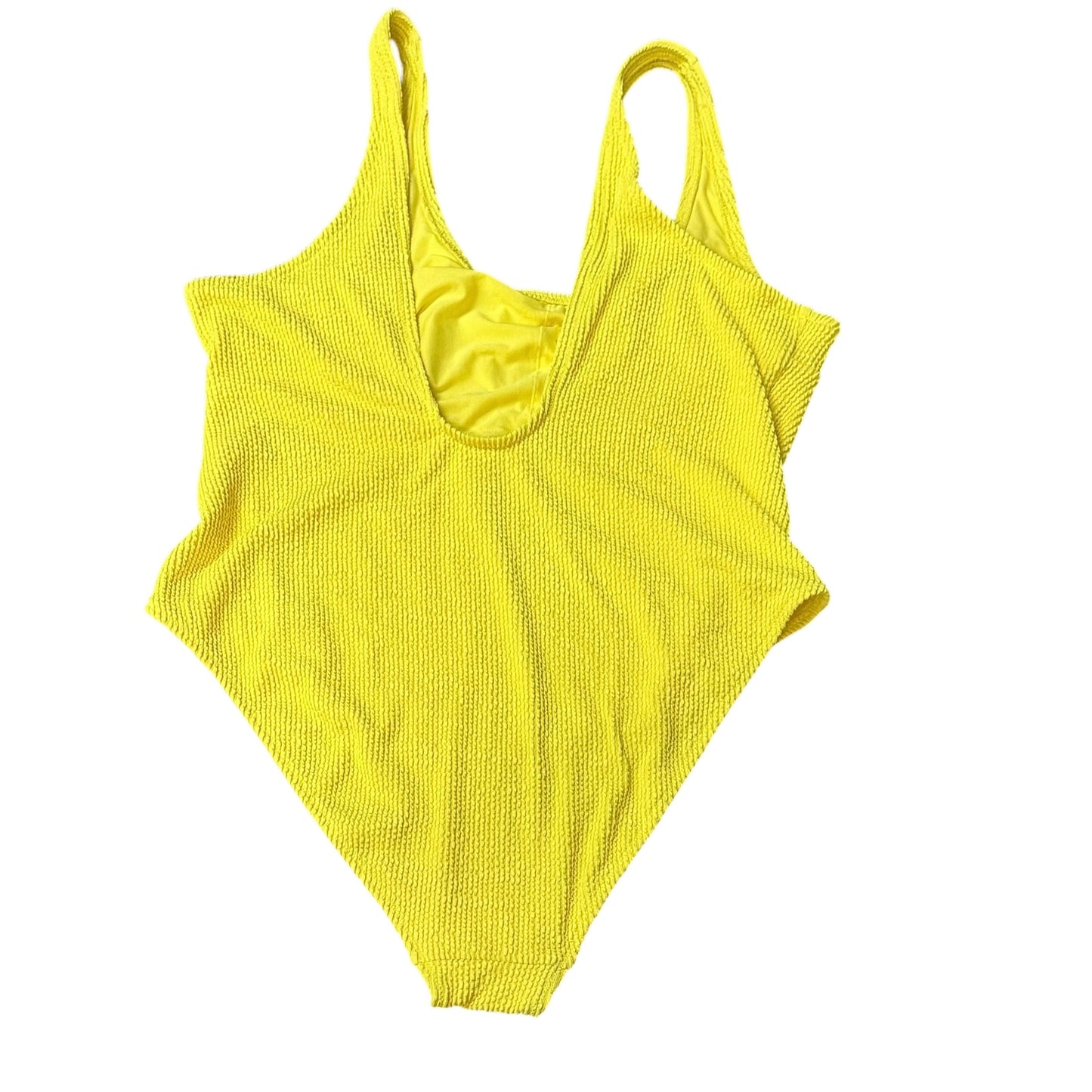 H&M YELLOW RIBBED ONE PC SWIMSUIT 279 XL
