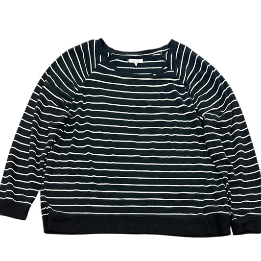 MAURICES BLACK WHITE STRIPED TOP 239 LARGE *PILING