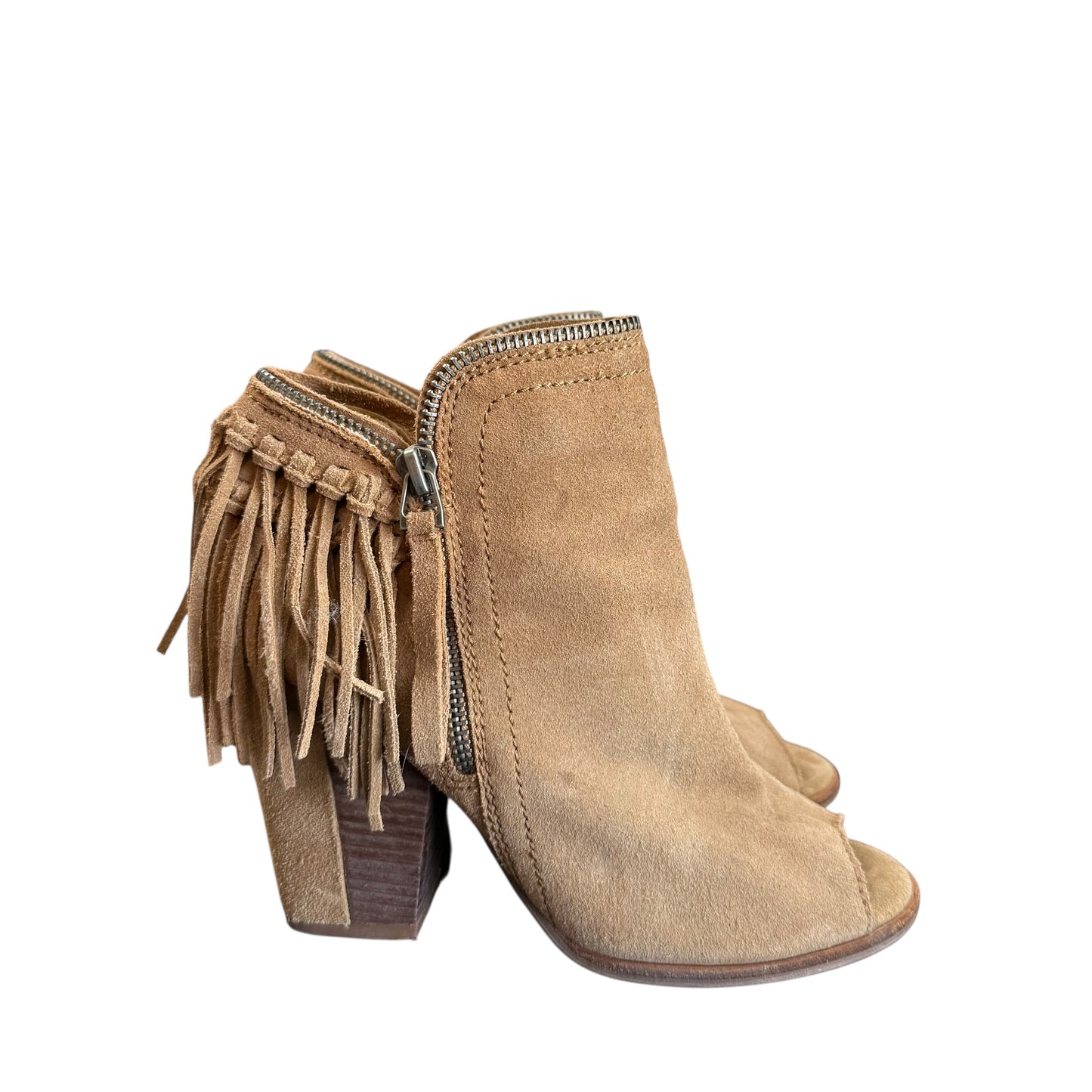 DOLCE VITA TAN BROWN PEEP TOE BOOTIES 84 Sz 7