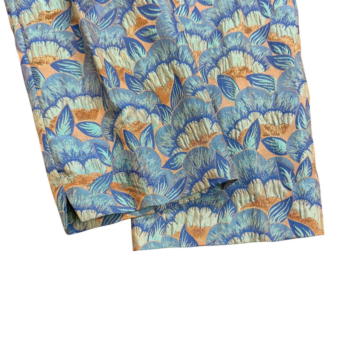 TRINA TURK BLUE FLORAL ANKLE PANTS SILK BLEND NWT 241 SZ 8