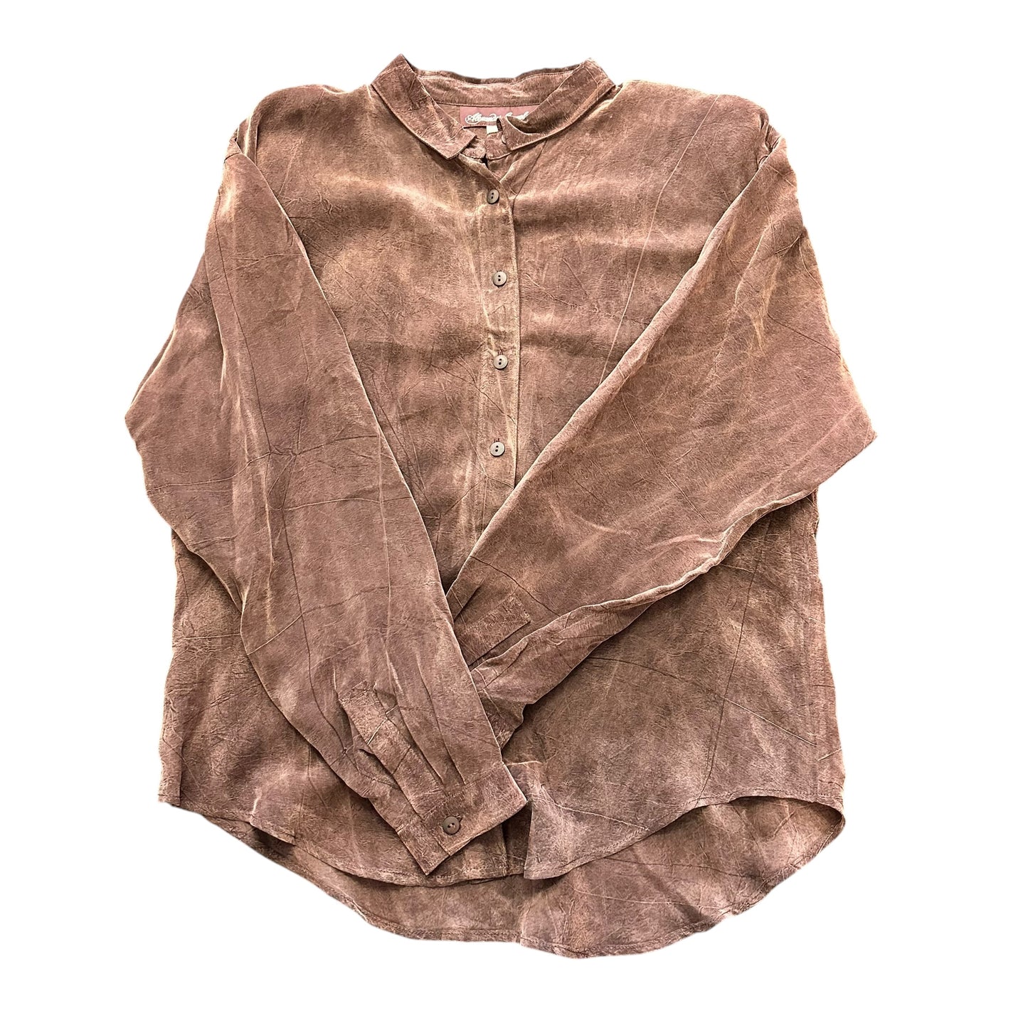 ALEXANDER CAMPBELL BROWN VINTAGE BUTTON UP BLOUSE 100 LARGE