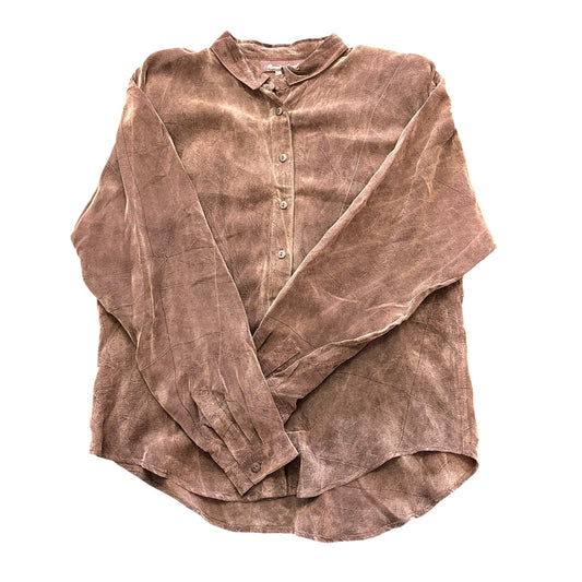 ALEXANDER CAMPBELL BROWN VINTAGE BUTTON UP BLOUSE 100 LARGE