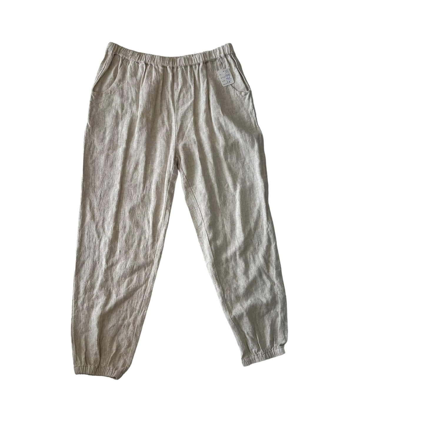 UMGEE - KHAKI LINEN JOGGER STYLE PANTS