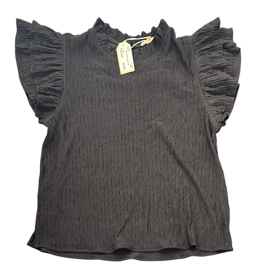 JODIFL BLACK RUFFLE SLEEVE BLOUSE NWT 100 LARGE