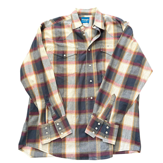 WRANGLER WESTERN BUTTON UP PLAID SHIRT UNISEX 250 XL