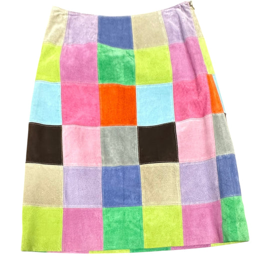 ISSAC MIZRAHI FOR TARGET LEATHER PATCHWORK SKIRT 241 SZ 6