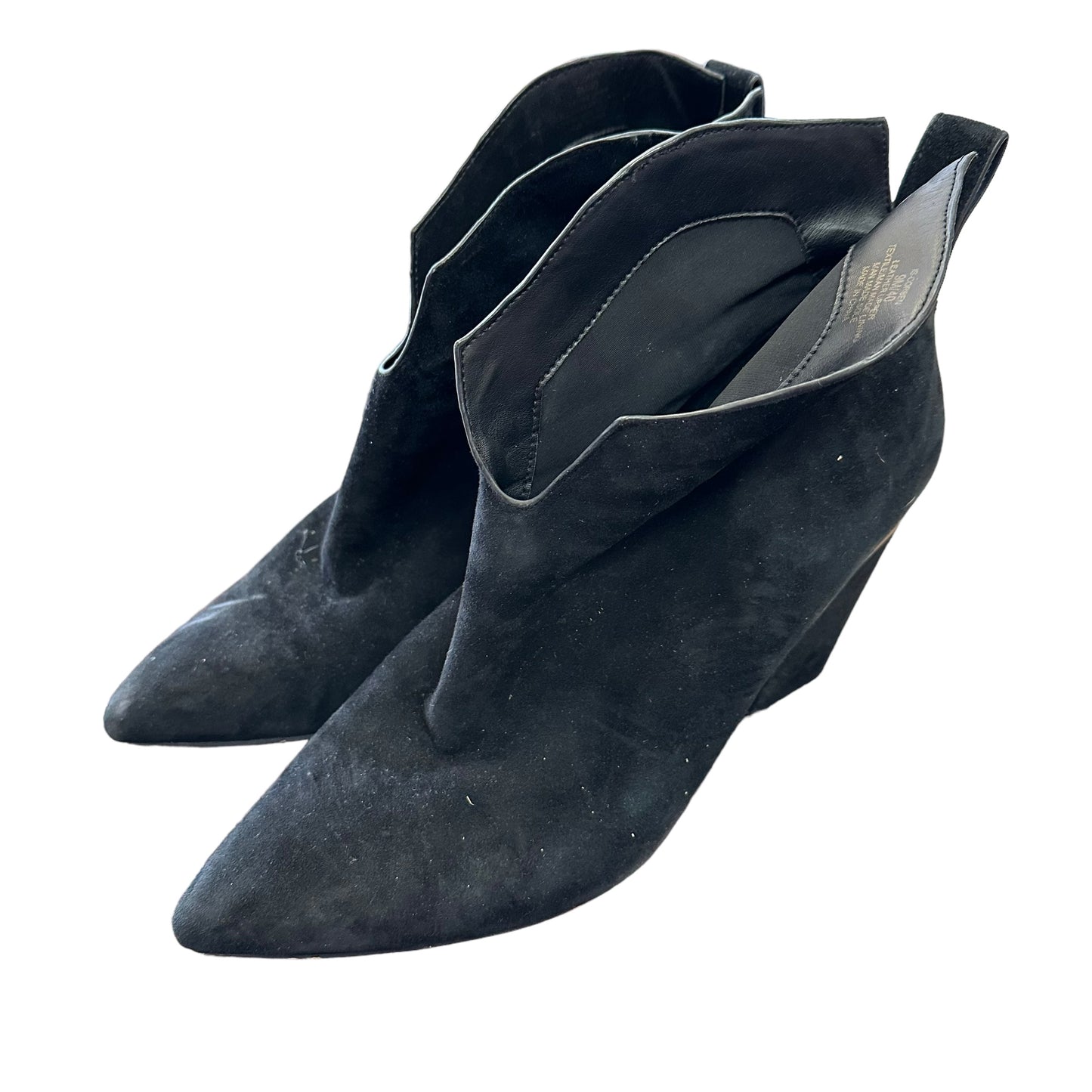 1 STATE BLACK LEATHER SUEDE BOOTIES SZ 9 - 51