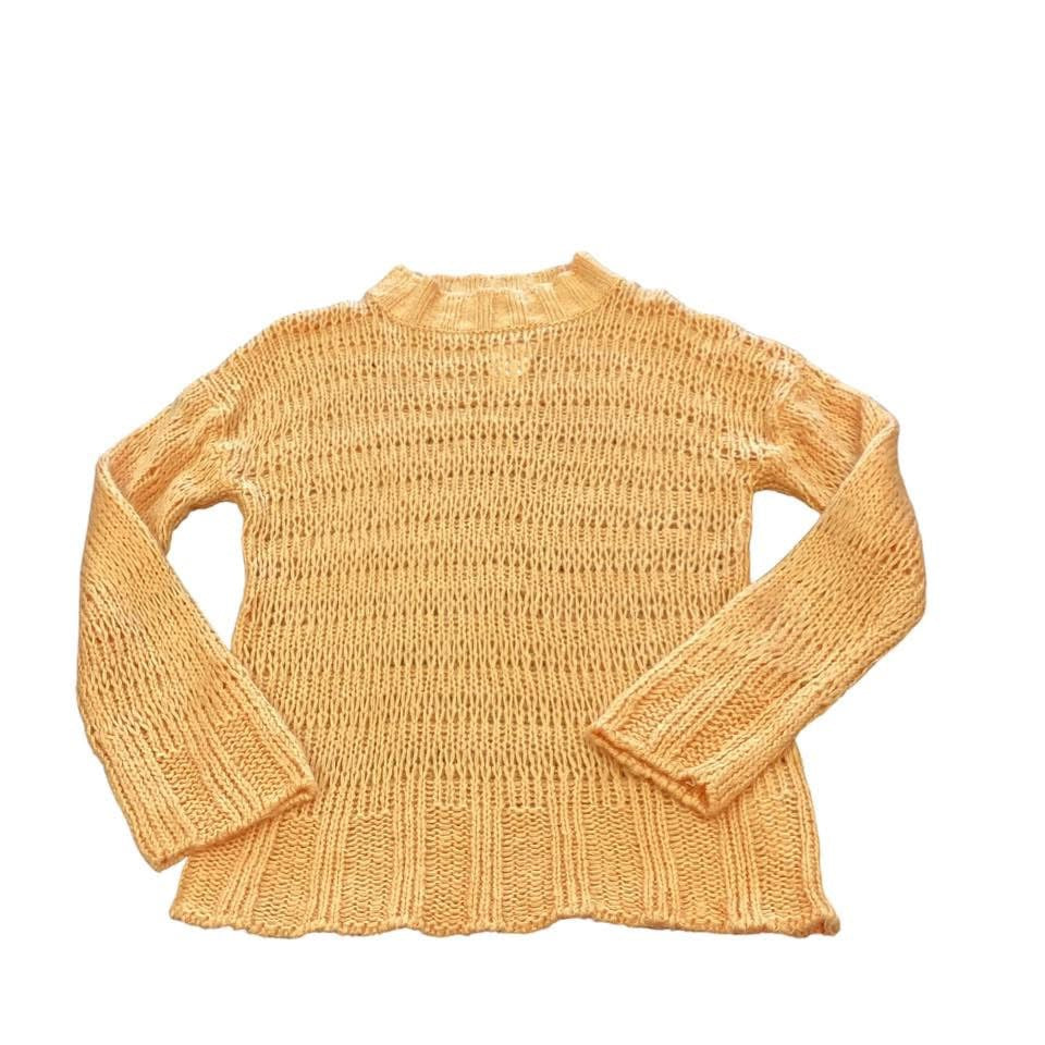 BOOHOO ORANGE OPEN KNIT SWEATER 35 SMALL