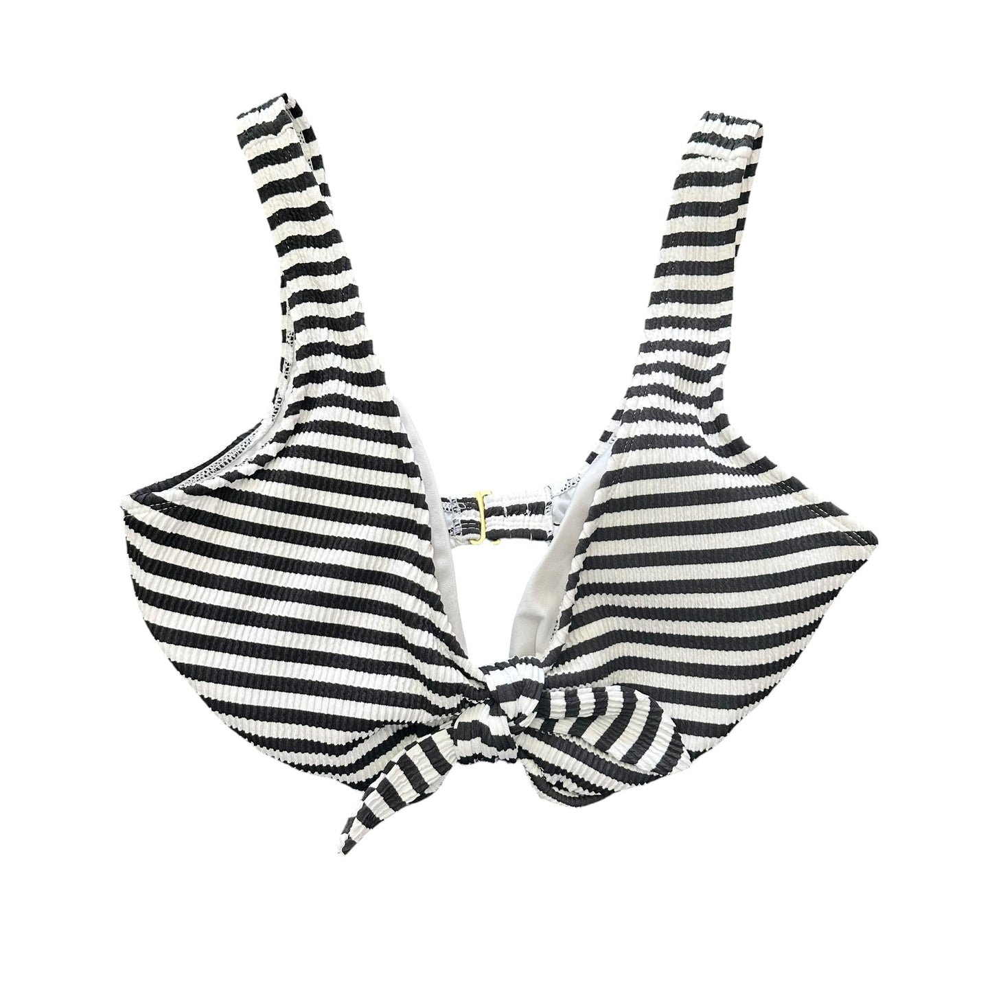 TIME & TRU BLACK WHITE STRIPED BIKINI SWIMSUIT 58 1X