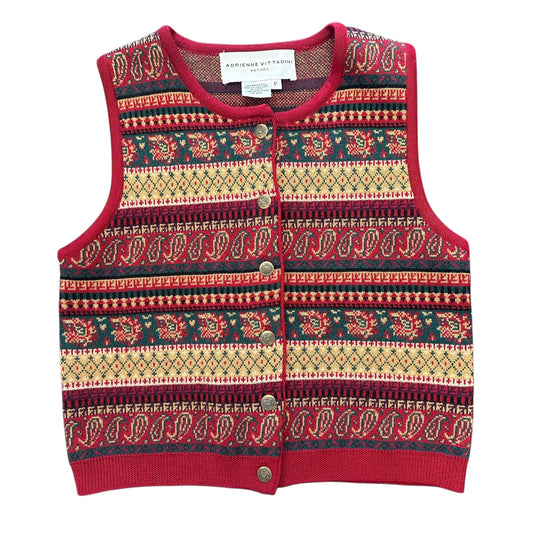 ADRIENNE VITTADINI VINTAGE SWEATER VEST MARINA WOOL 100 XS