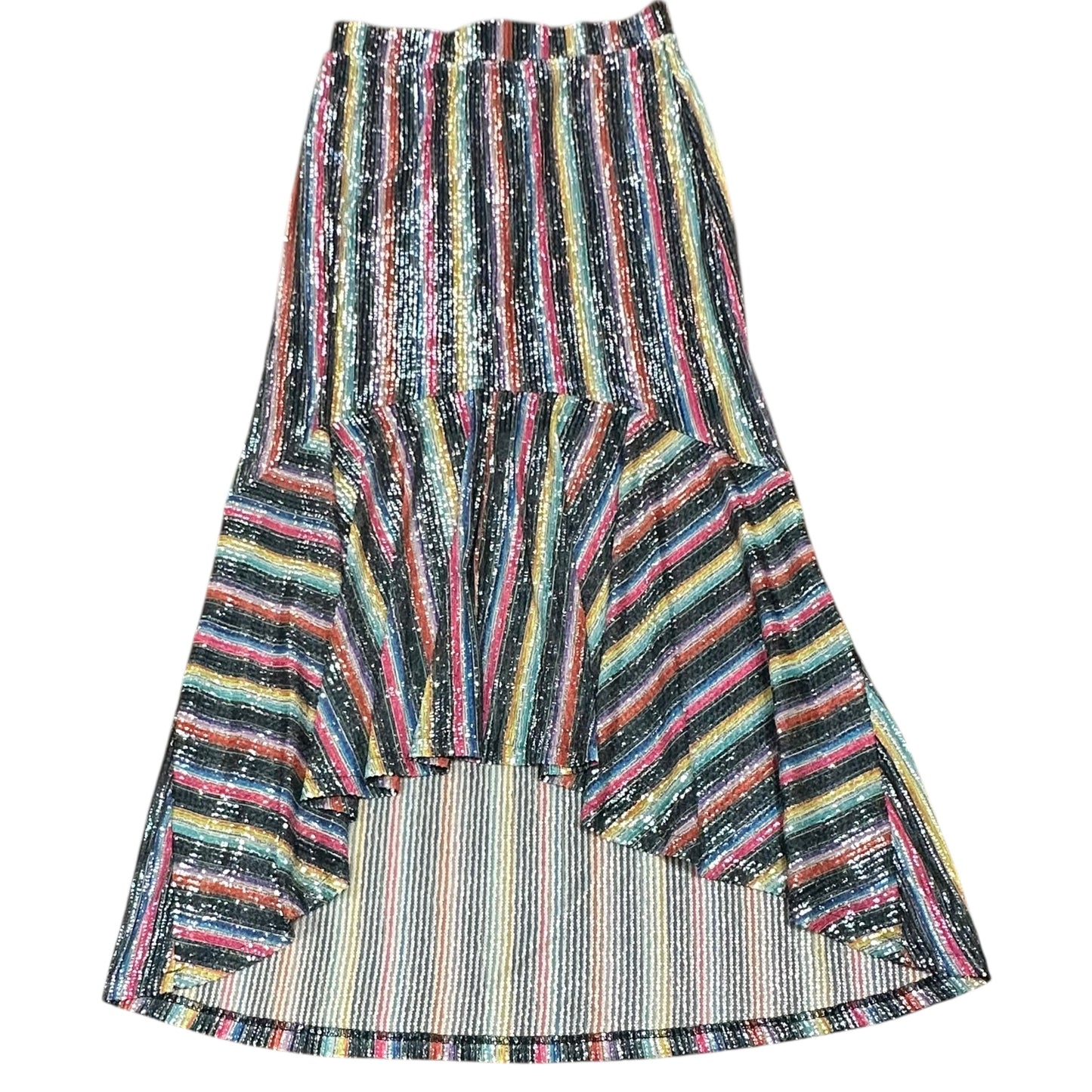 L&B SERAPE SEQUINS HIGH LOW SKIRT 26 NWT $45 MEDIUM