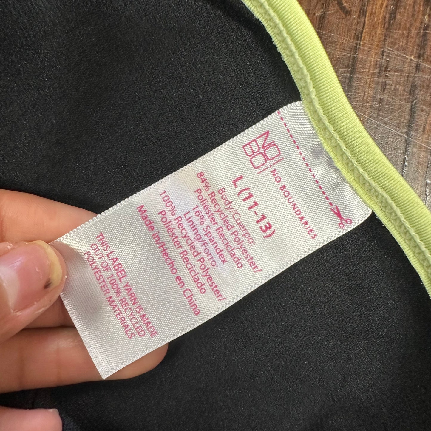 NOBO MULTI STRAP ONE PIECE BLACK SWIMSUIT PINK YELLOW 100 LARGE