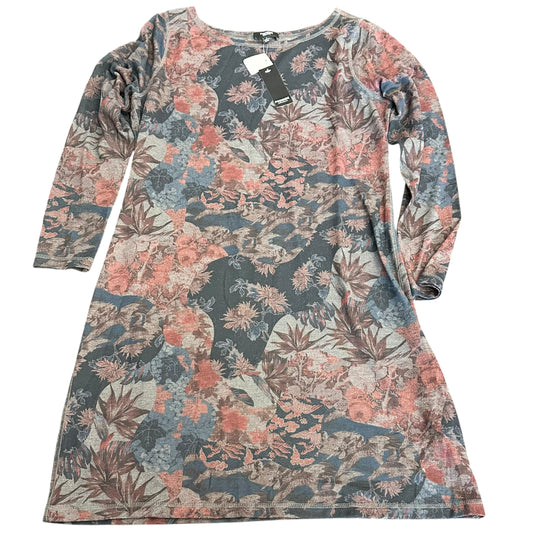 PREMISE NAVY GRAY FLORAL KNIT TUNIC DRESS NWT 26 LARGE