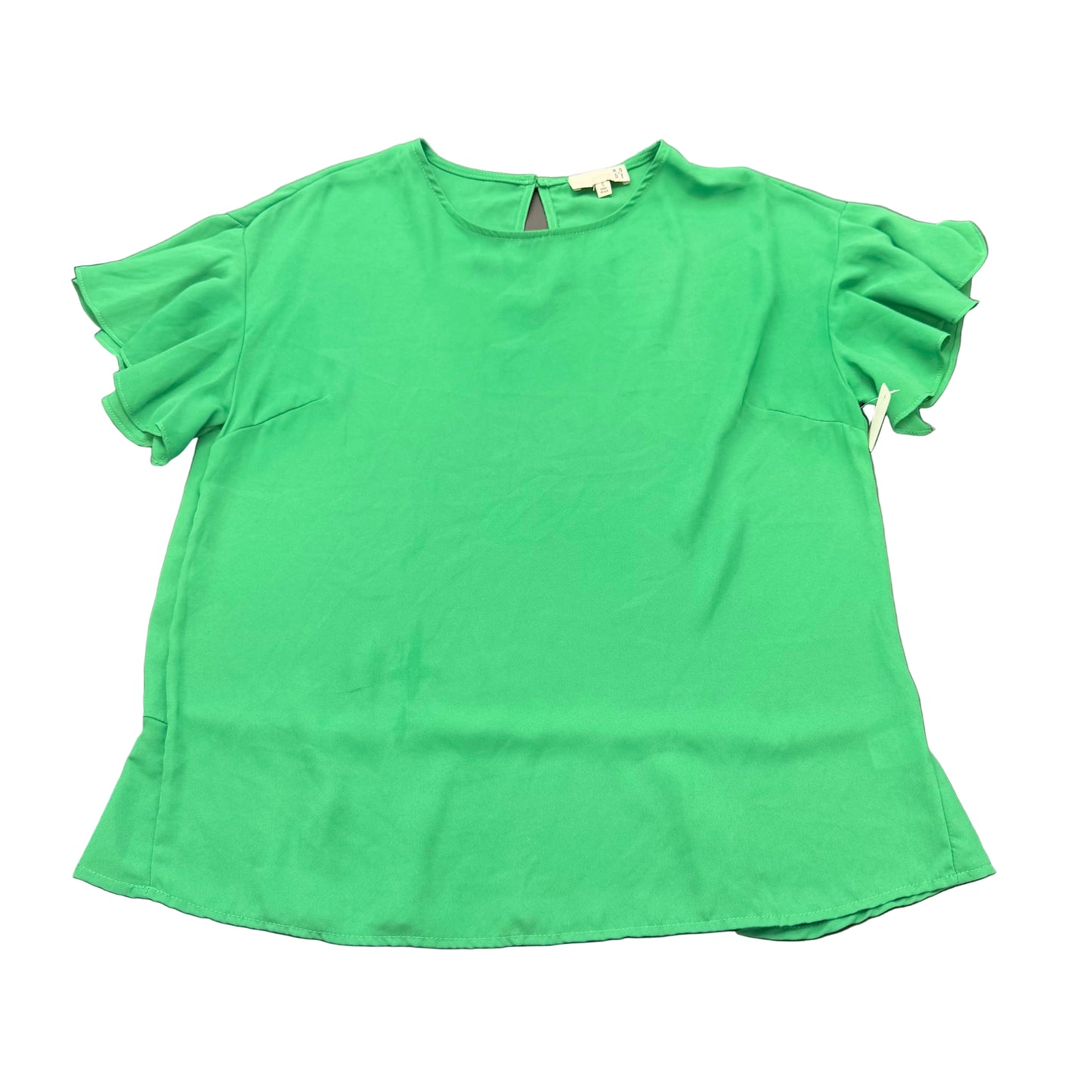 RODE GREEN FLUTTER SLEEVE BLOUSE 87 SMALL