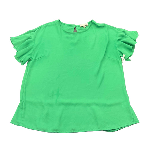 RODE GREEN FLUTTER SLEEVE BLOUSE 87 SMALL