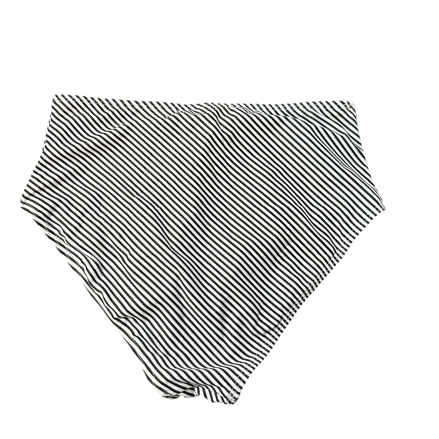 AQUA EVE BLACK WHITE STRIPED BIKINI SWIMSUIT BOTTOM 100 SMALL