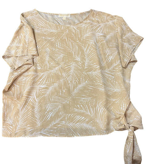 MICHAEL KORS KHAKI PALM TREE SHORT SLEEVE BLOUSE 262 XL