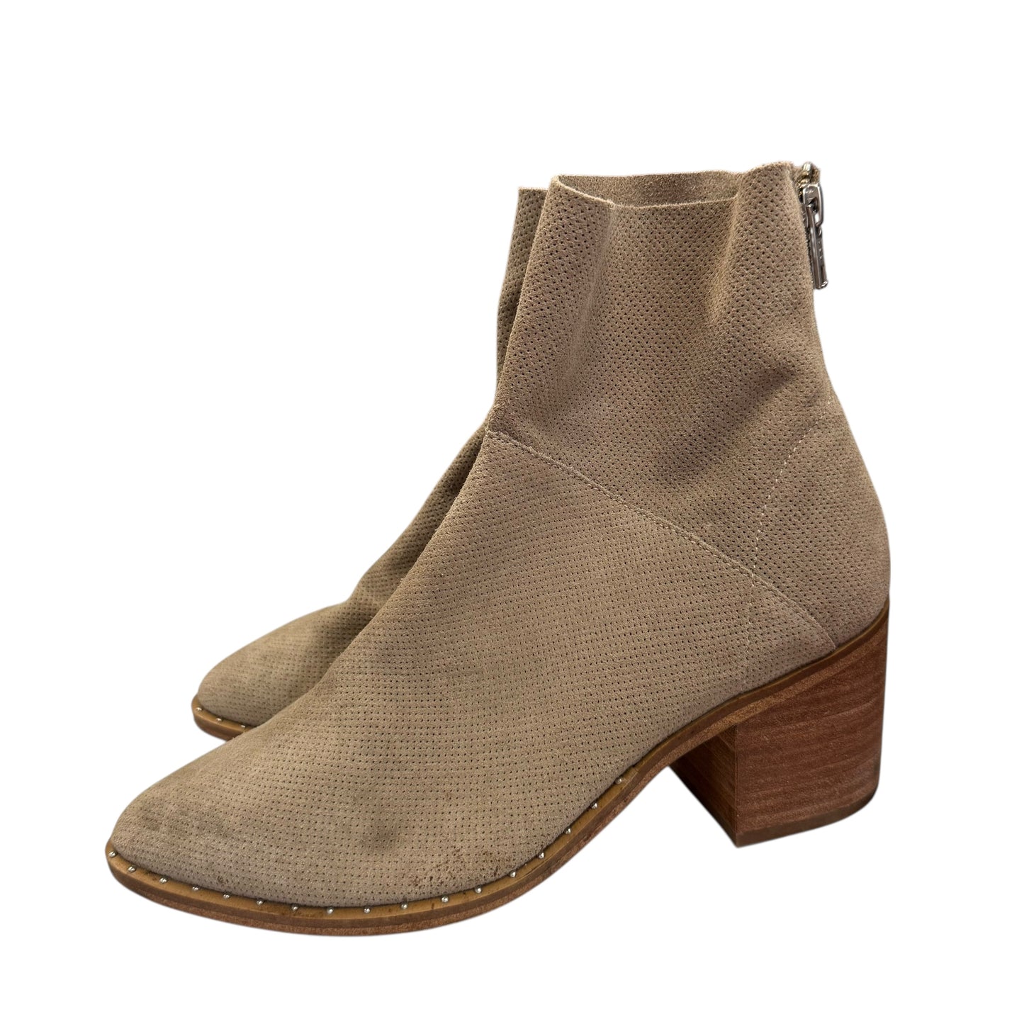 TREASURE & BOND FARRAH STUDDED TAN BROWN BOOTIES 100 SZ 8