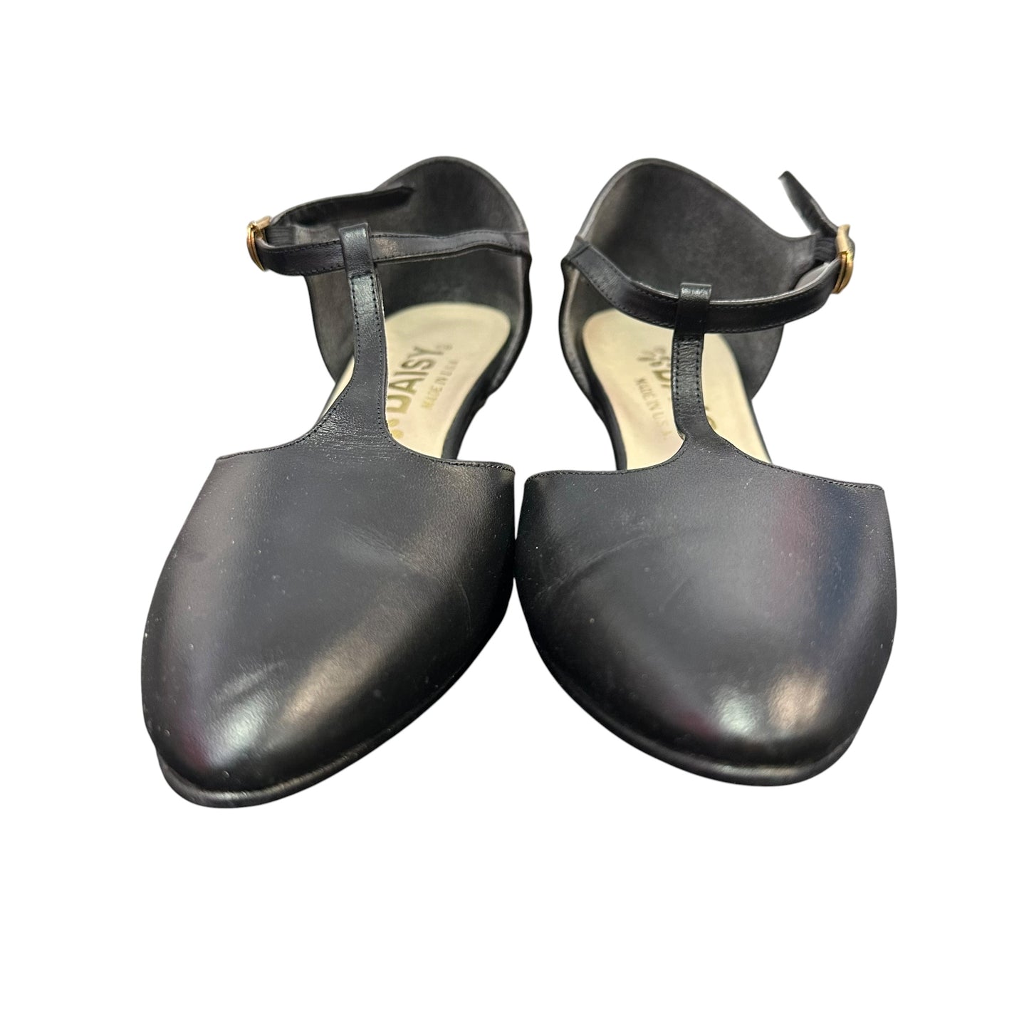 DAISY BLACK CLOSED TOE HEELS 44 SZ 6.5