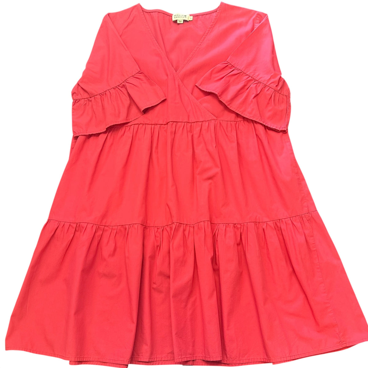 MOLLY BRAKEN PINK TIERED DRESS 100 LARGE