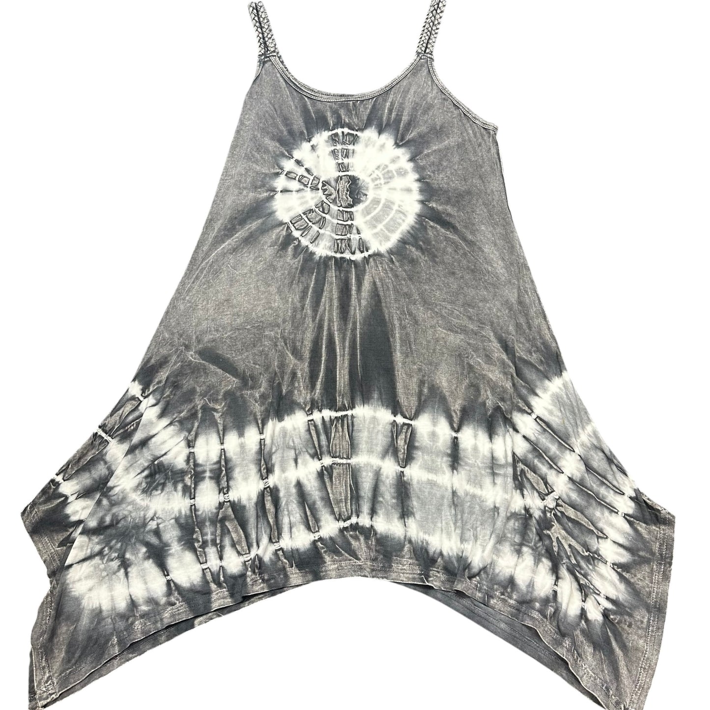 INDIA BOUTIQUE BLACK WHITE TIE DYE DRESS NWT 216 M/L