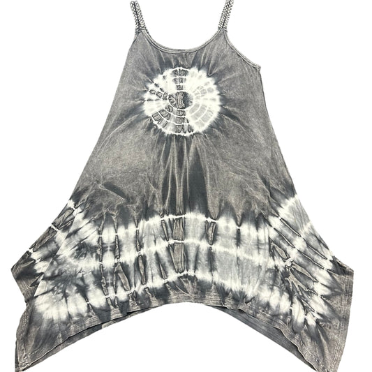 INDIA BOUTIQUE BLACK WHITE TIE DYE DRESS NWT 216 M/L