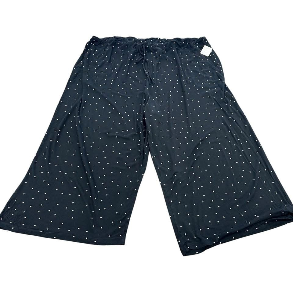 SECRET TREASURES BLACK WHITE POLKA DOT CROPPED PJ PANTS 85 3X