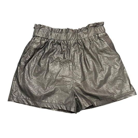 GLAM FAUX BLACK LEATHER SHORTS ELASTIC WAISTBAND NWT 262 LARGE