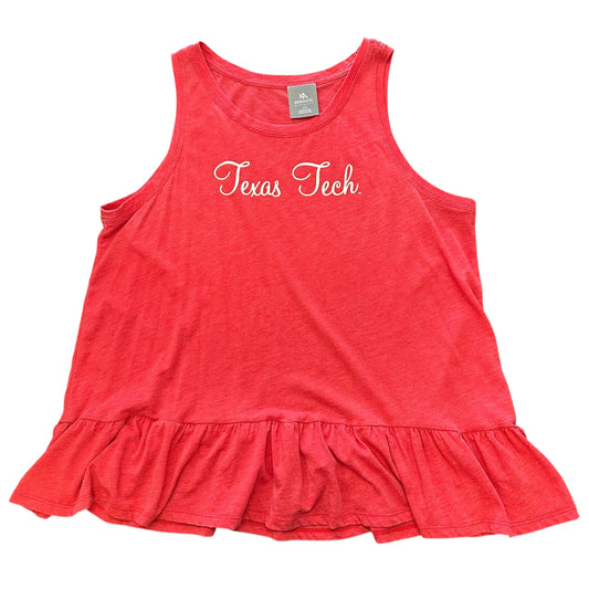KA KNIGHTS RED TEXAS TECH TANK TOP RUFFLE 269 LARGE