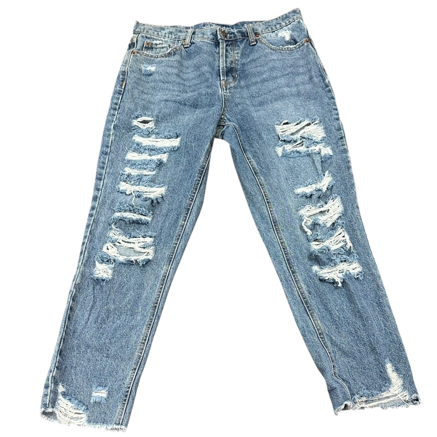 ARIZONA HIGH RISE DISTRESSED BLUE JEANS 215 SZ 7