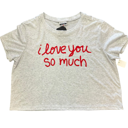 I LOVE YOU SO MUCH GRAY CROPPED T-SHIRT NWT 285 XL