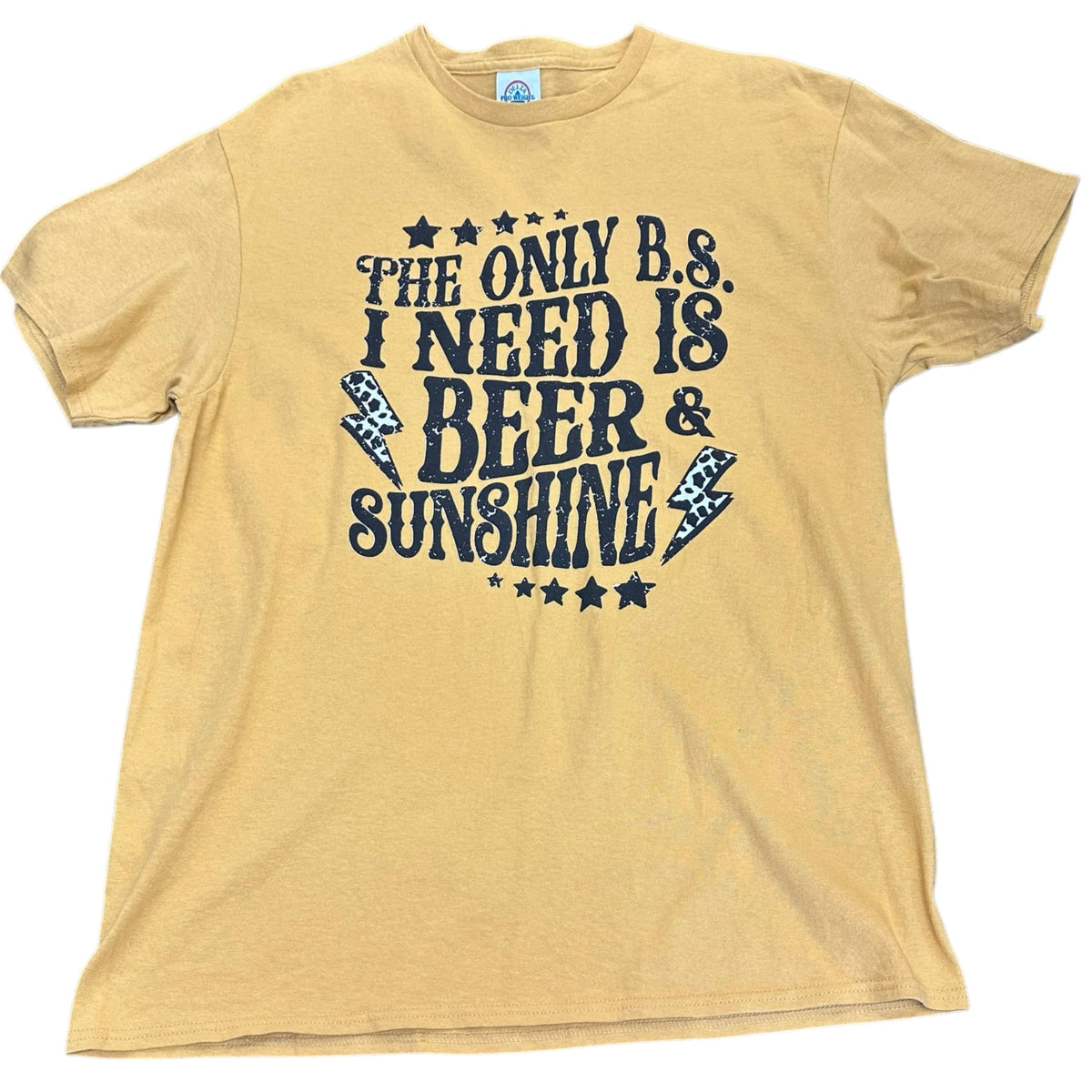 MUSTARD YELLOW TSHIRT BEER & SUNSHINE 289 LARGE