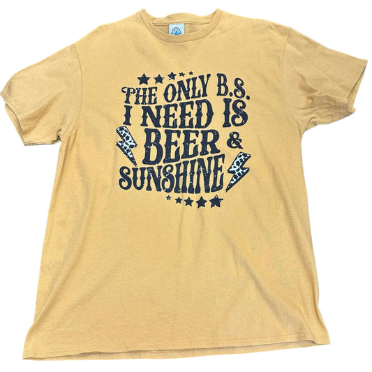MUSTARD YELLOW TSHIRT BEER & SUNSHINE 289 LARGE