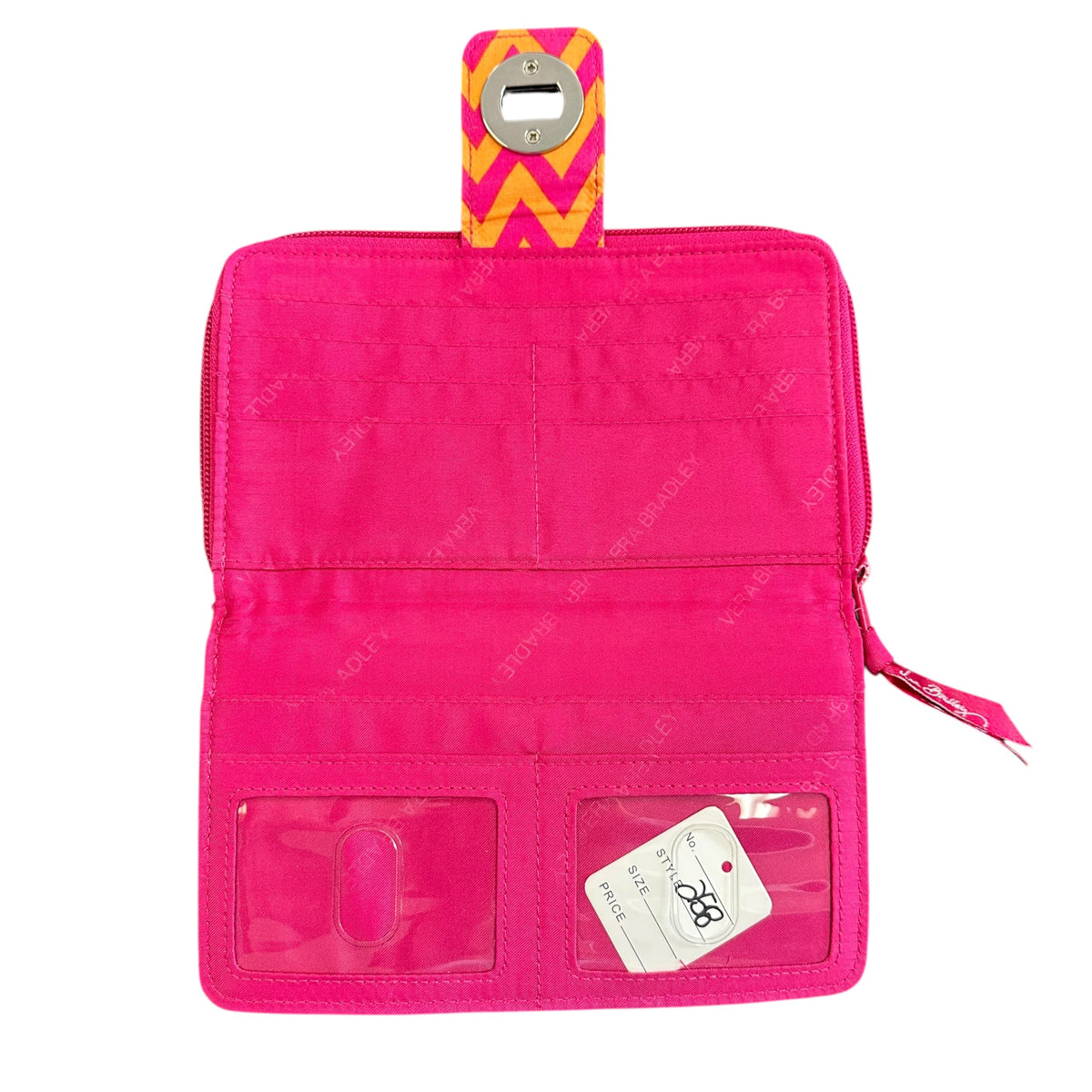 PINK ORANGE VERA BRADLEY ZIP AROUND WALLET 258