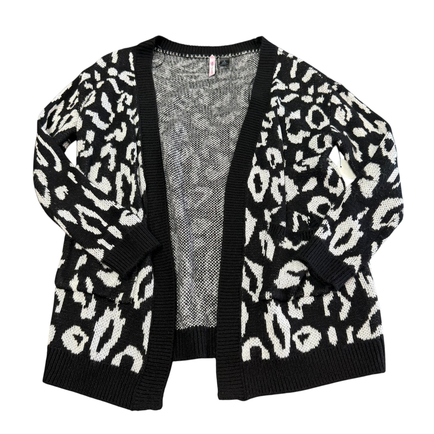 LOVE BY DESIGN BLACK WHITE OPEN CARDIGAN 239 SMALL