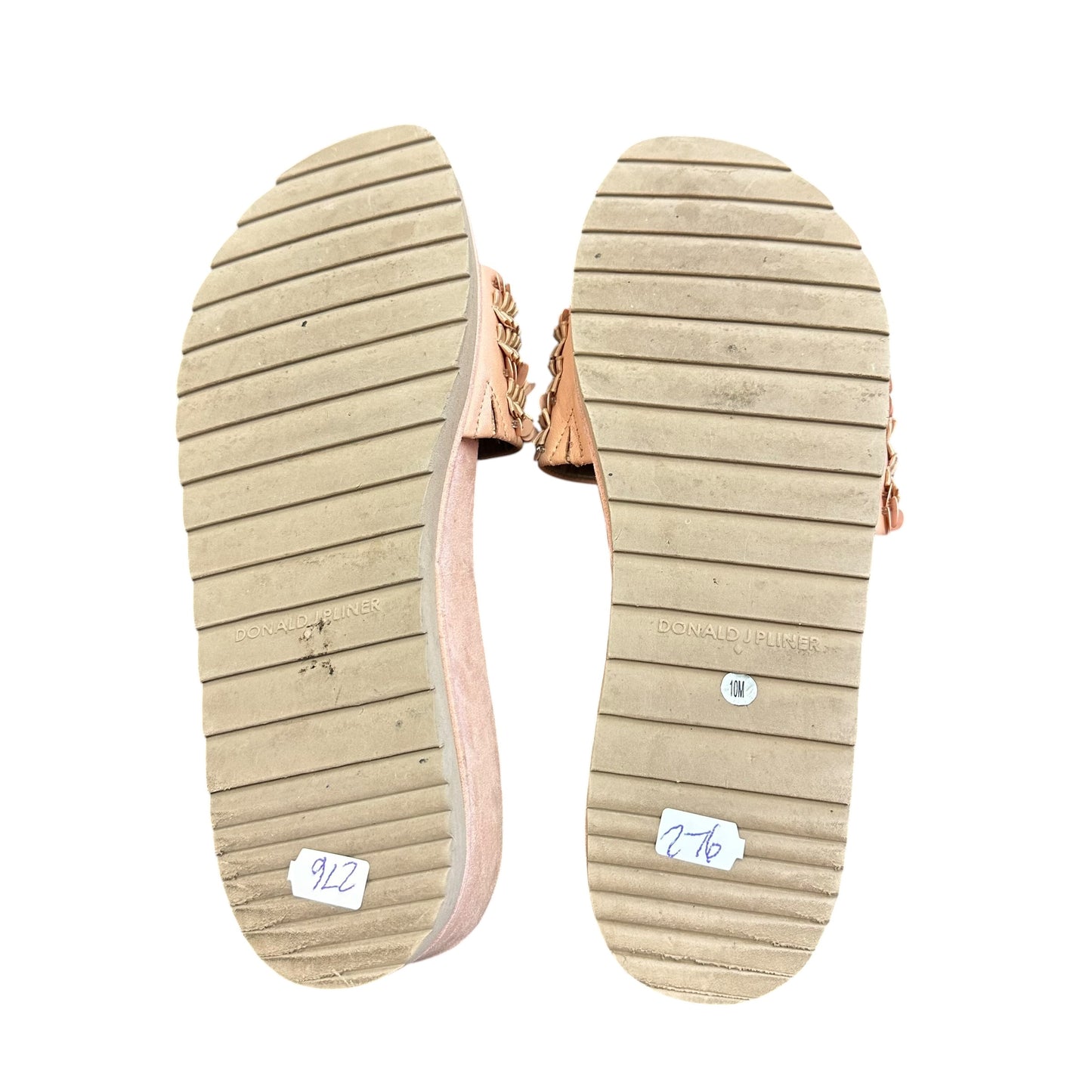 DONALD PLINER SLIP ON SANDALS BEIGE SEQUINS BEADS 276 SZ 10