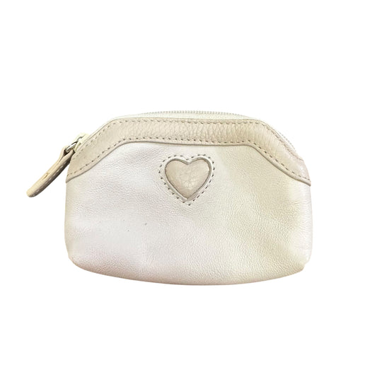 BRIGHTON WHITE LEATHER COIN POUCH 258 EUC