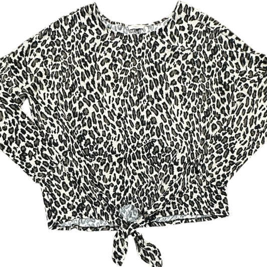 EASEL ANIMAL PRINT TIE FRONT SWEATER 98 LARGE