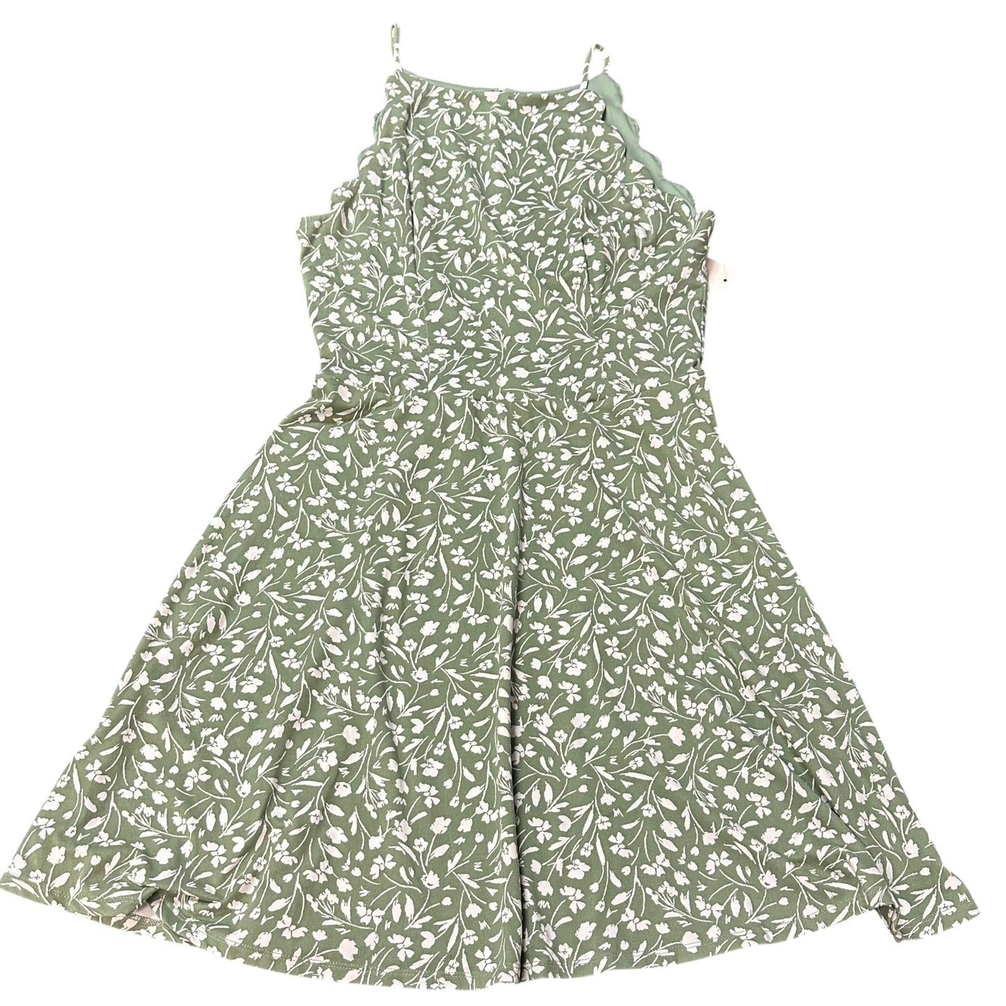 FORTUNE & IVY GREEN WHITE FLORAL DRESS 233 MEDIUM
