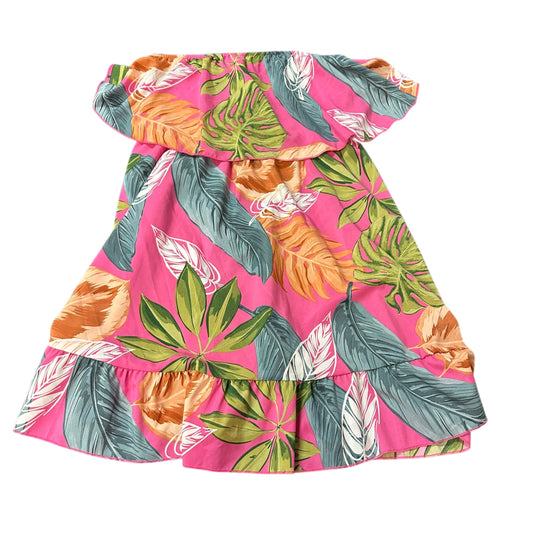 SHEIN PINK TROPICAL STRAPLESS DRESS 169 XL